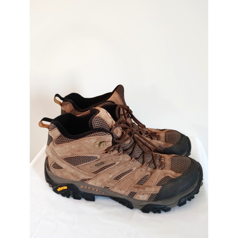 Merrell Moab 3 Mid Waterproof Hiking Boots Men's 14 J06051W Brown Vibram Outdoor